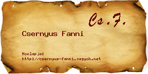 Csernyus Fanni névjegykártya